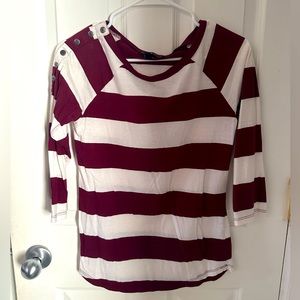 Derek Heart Half Sleeve Striped Shirt